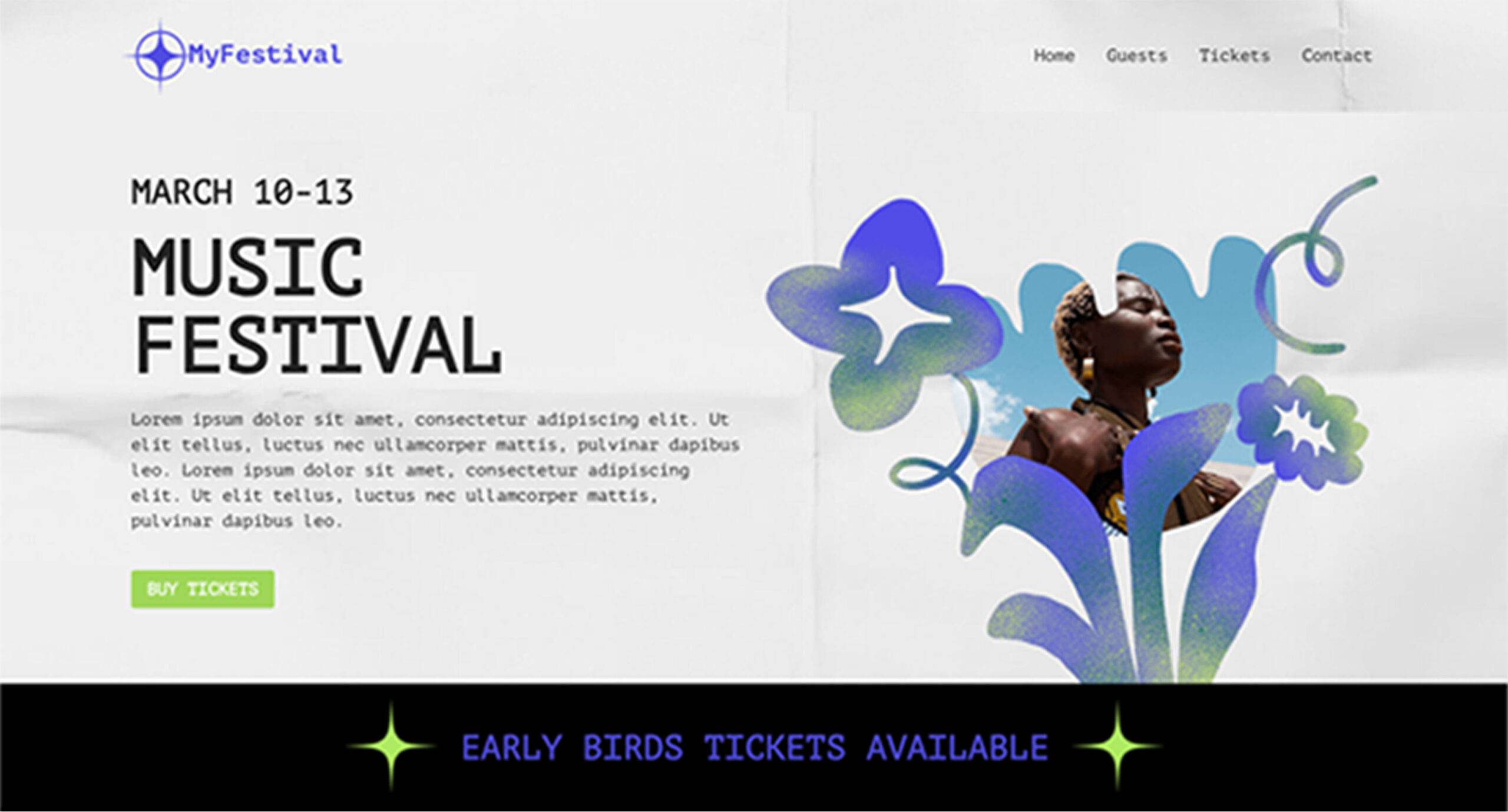 page d'accueil du site internet MyFestival